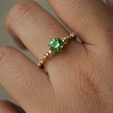 Vibrant Green Tsavorite Garnet Daphne Ring