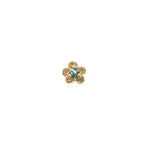 Blue-green Teal Sapphire Buttercup Stud - Laurie Fleming Jewellery