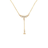 Brilliant Cut Diamond Lune Drop Lariat Necklace - Laurie Fleming Jewellery