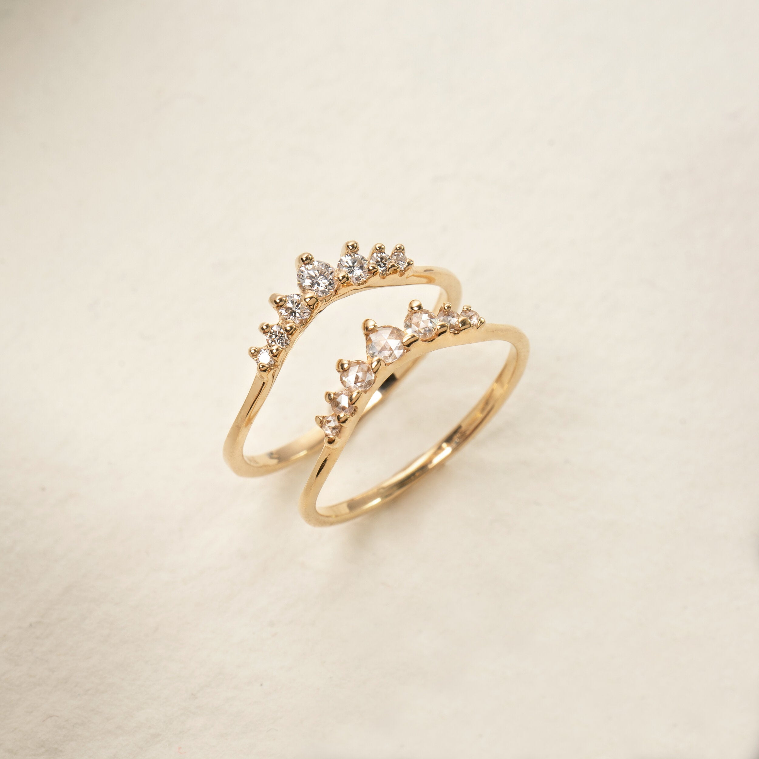 Brilliant Diamond Beacen Ring, Rose Cut Diamond Beacen Ring - Laurie Fleming Jewellery