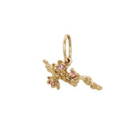 Hand-carved pink sapphire cherry blossom flower charm -  Laurie Fleming Jewellery