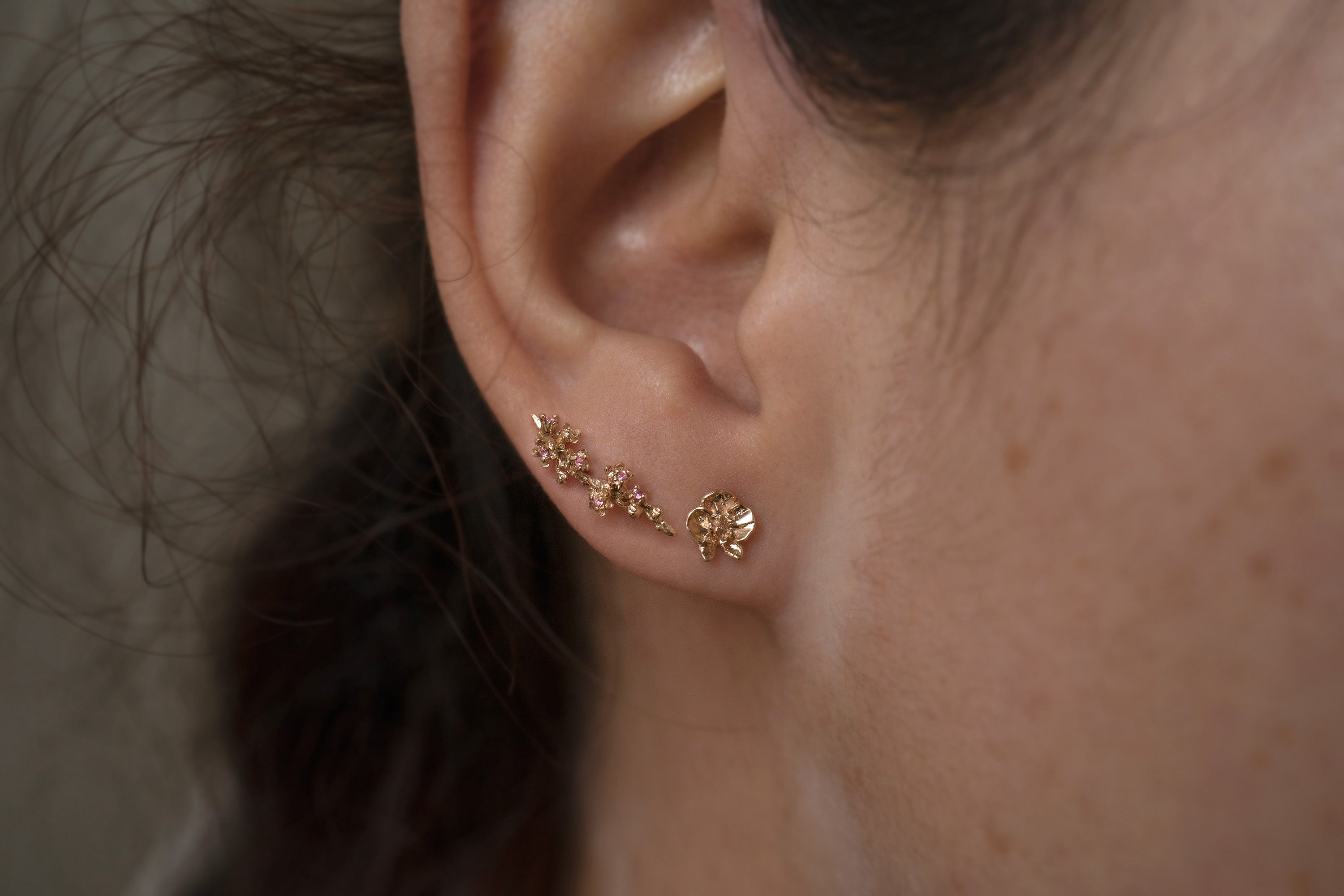 Cherry Blossom Earring, Orchid Stud - Laurie Fleming Jewellery