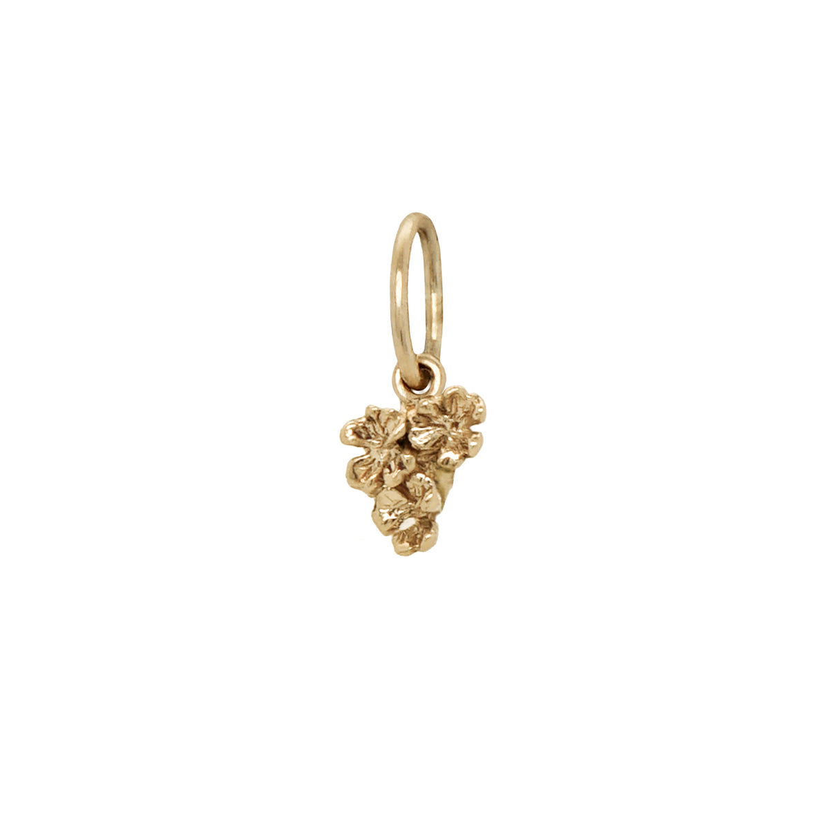Tiny Delicate Solid Gold Lucky Four-Leaf Clover Charm – Laurie 