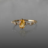 Yellow Cushion Starbrite Sapphire White Wisp Ring