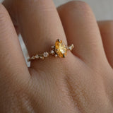 Yellow Cushion Starbrite Sapphire White Wisp Ring