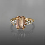 Dorothea Apricot Emerald Cut Sapphire Ring