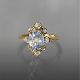 Florence Opalescent Sapphire Halo Ring