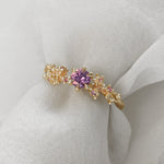 Purple Sapphire Cherry Blossom Asrai Garden Ring - Laurie Fleming Jewellery