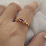 Purple Sapphire Cherry Blossom Asrai Garden Ring - Laurie Fleming Jewellery