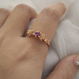 Purple Sapphire Cherry Blossom Asrai Garden Ring - Laurie Fleming Jewellery