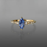 Violet Blue Marquise Sapphire White Wisp Ring