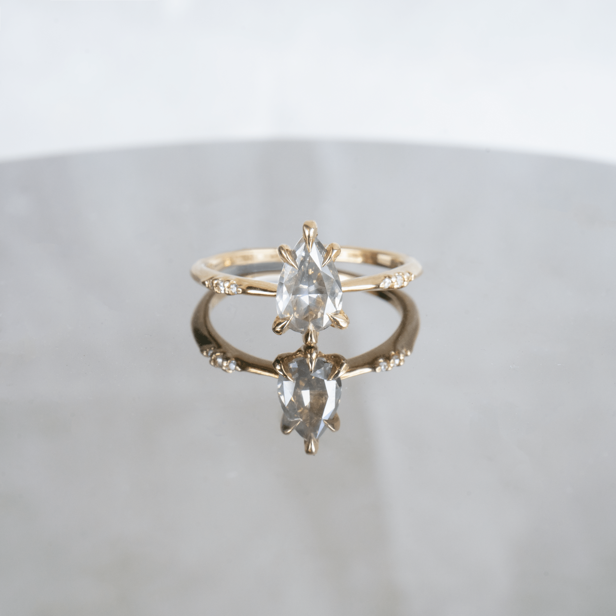 1ct Grey Pear Ilona Ring - Laurie Fleming Jewellery