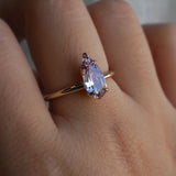 Drop of Dusk Lavender Sapphire Solitaire Ring