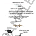 A sample of a Laurie Fleming Jewellery Fine Jewelry Insurance Valuation Document.