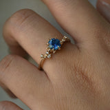 Ocean Blue Sapphire Asrai Garden Ring