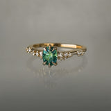 Rich Spruce Green Montana Sapphire Daphne Ring