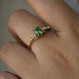 Rich Spruce Green Montana Sapphire Daphne Ring