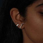 Mother of Pearl Nereid Stud, Emerald Stud, Lyrie Earring - Laurie Fleming Jewellery