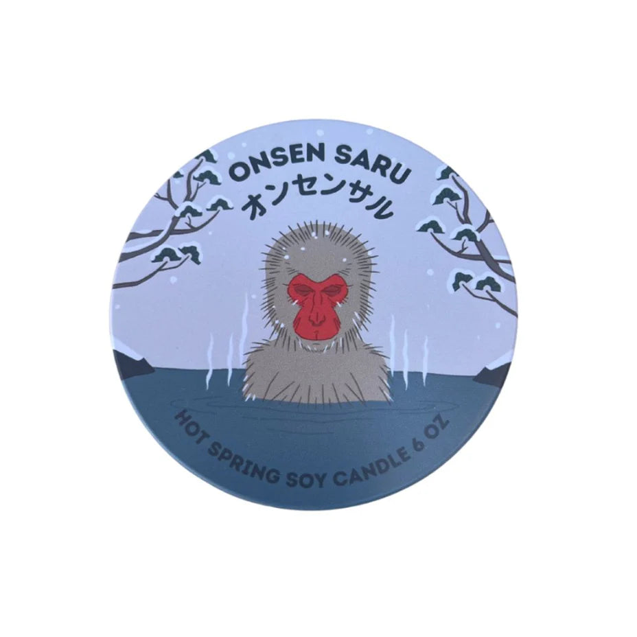 Onsen Saru Hot Spring Soy Candle - Japanese Matsu Pine, Cedarwood, Snow - Laurie Fleming Jewellery