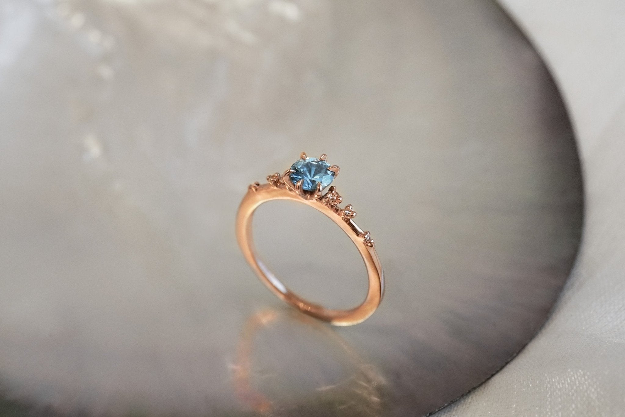 Blue Sapphire Water Lily Ring - Laurie Fleming Jewellery