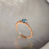 Blue Sapphire Water Lily Ring - Laurie Fleming Jewellery