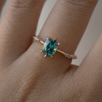 Oval Blue-Green Sapphire Ilona ring - Laurie Fleming Jewellery