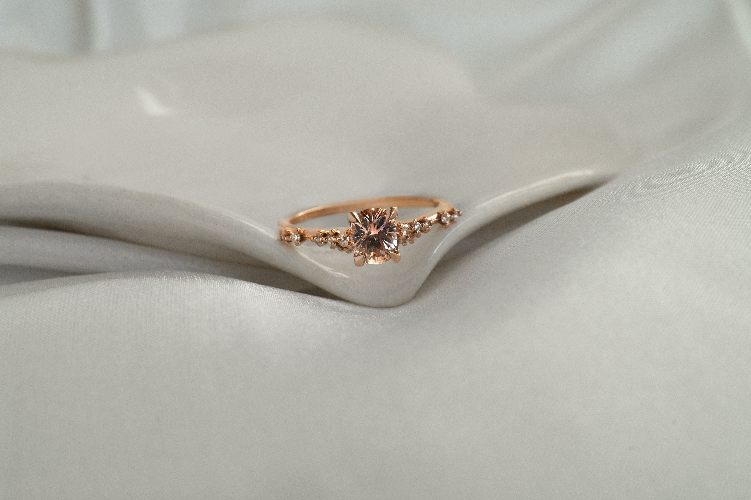 Peach Sapphire Daphne Ring - Laurie Fleming Jewellery