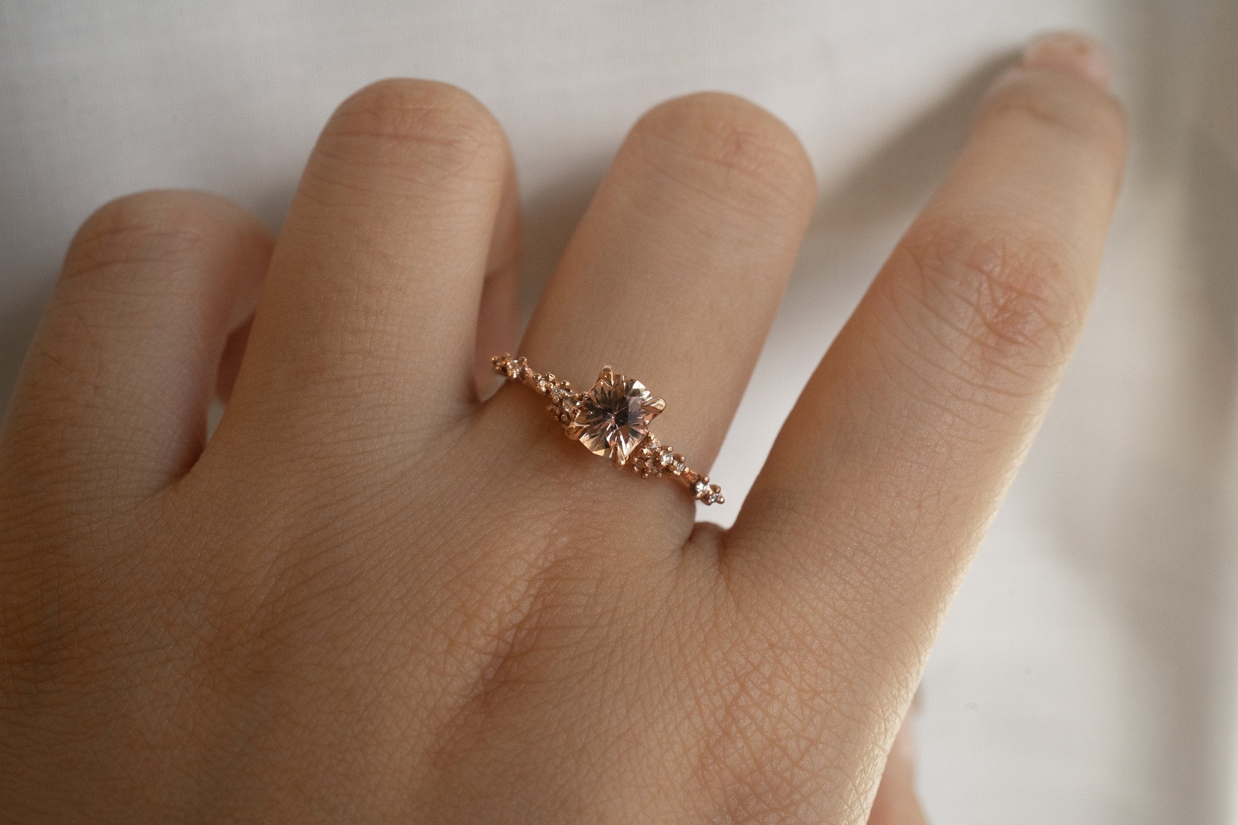 Peach Sapphire Daphne Ring - Laurie Fleming Jewellery