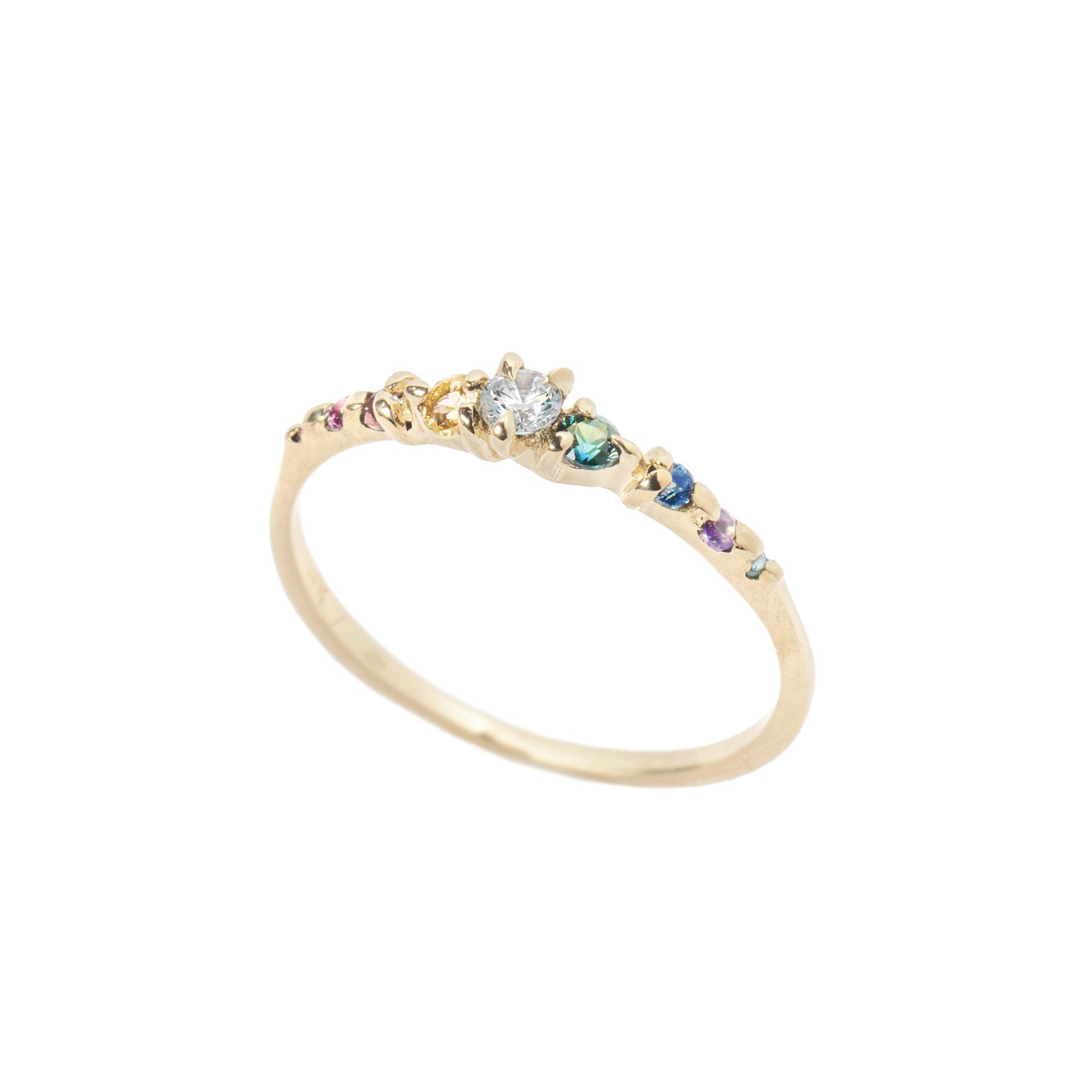 Rainbow Sapphire and Diamond Cyndra Ring - Laurie Fleming Jewellery