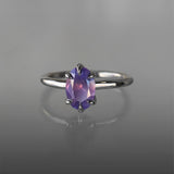 Opalescent Purple Sapphire Solitaire Ring