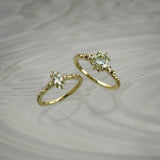 Marquise Cut Green Diamond White Wisp Ring