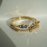 Tanzanite Jasmine Ring, Aisling Diamond Circlet Band - Laurie Fleming Jewellery