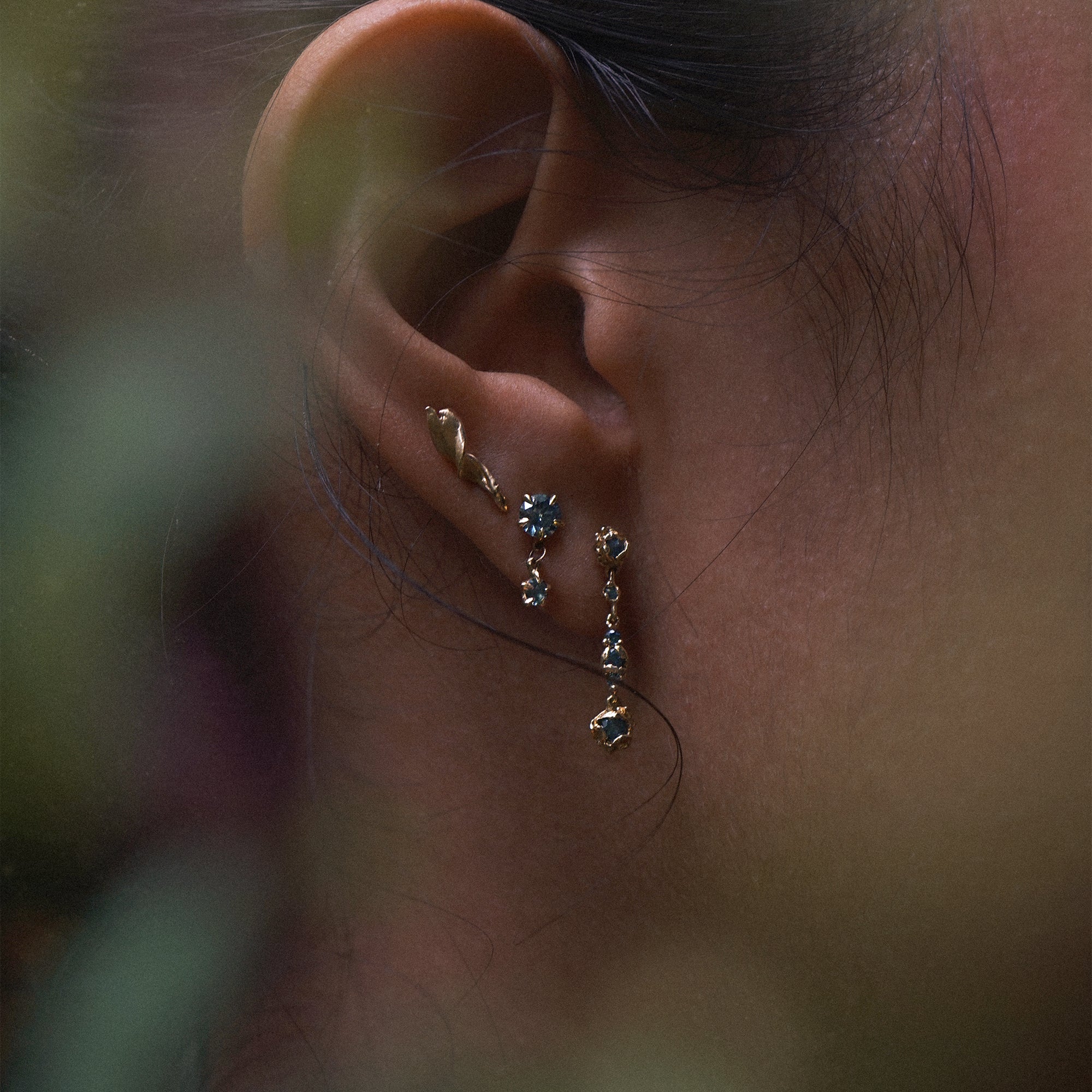 Moondew Drop Earring, Left