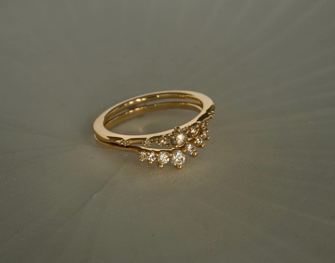 Water Lily Ring, Brilliant Diamond Beacen Ring - Laurie Fleming Jewellery