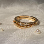 Water Lily Ring, Diamond Scale Undine Band - Laurie Fleming Jewellery