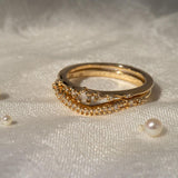 Water Lily Ring, Diamond Scale Undine Band - Laurie Fleming Jewellery