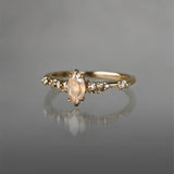 Misty Peach Marquise Cut Diamond Daphne Ring