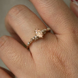 Misty Peach Marquise Cut Diamond Daphne Ring