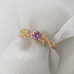 OOAK Purple Sapphire Cherry Blossom Asrai Garden Ring