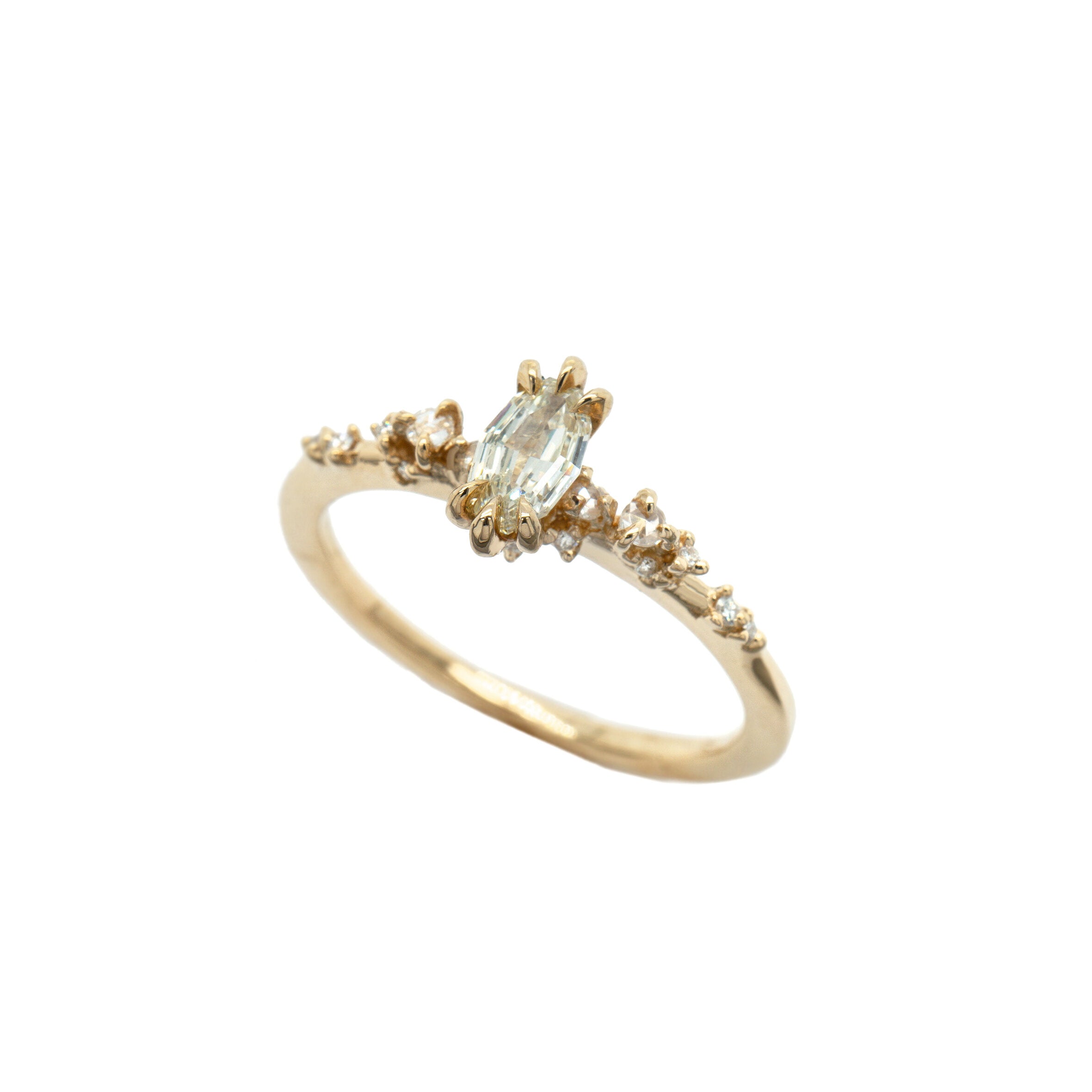 0.4ct Step Cut Oval Nereid Ring - OOAK