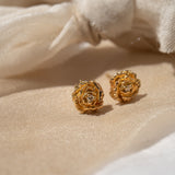 Diamond Dewdrop Rose Stud - Laurie Fleming Jewellery