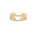 A stock photo of Laurie Fleming Jewellery's plain solid gold "Juniper" band, a 5mm wide flat comfort fit stacking ring/wedding band, handmade in Toronto. The ring is on a white background.