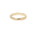 A stock photo of Laurie Fleming Jewellery's plain solid gold "Oak" band, a 3.5mm wide half round stacking ring/wedding band, handmade in Toronto. The ring is on a white background.