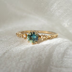 Teal Sapphire Nereid Ring - Laurie Fleming Jewellery