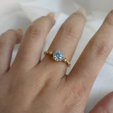 Blue/grey Sapphire Nereid Ring - OOAK