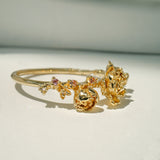 Asrai Garden Ring with Sleeping Petal Band, Peonies, Lilacs - Laurie Fleming Jewellery