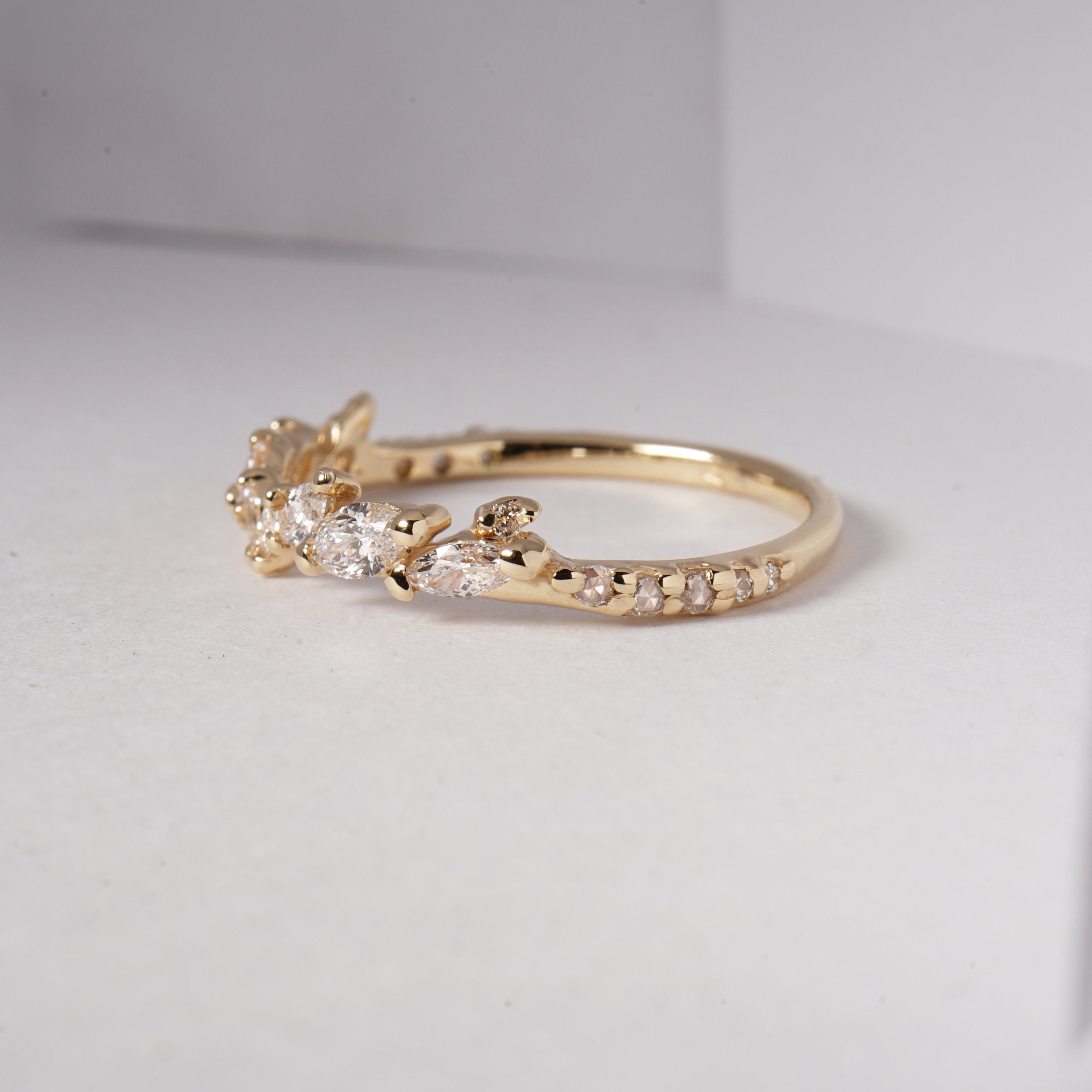 White Silk Jasmine Ring - Laurie Fleming Jewellery